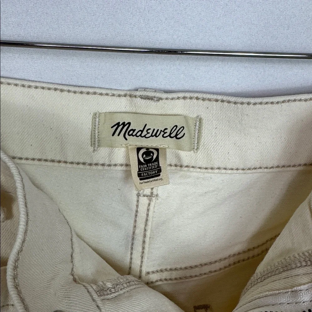 Madewell Emmett Wide Leg Full Length Jeans‎ Patch Pockets Beige Size 30 NWOT